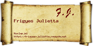 Frigyes Julietta névjegykártya